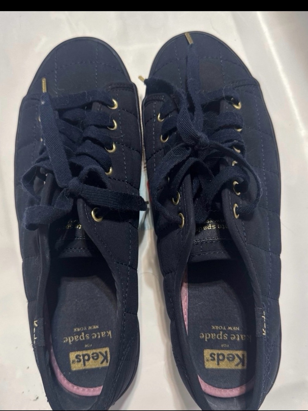 Keds Women's Navy Quilted Lace-Up Athletic Sneakers